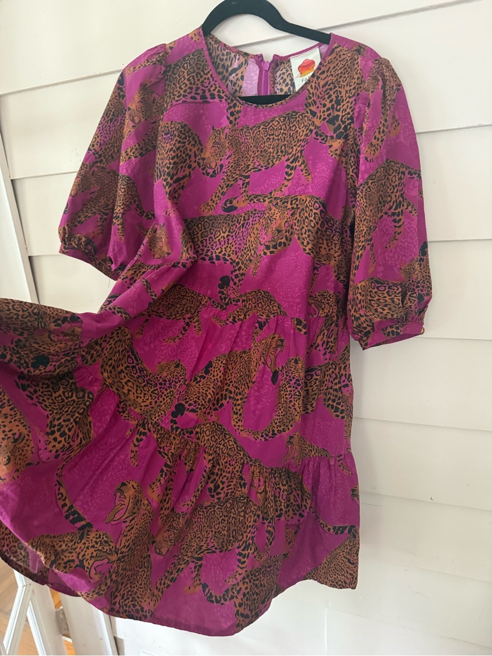 Farm RioPink Leopard Print Tiered Mini Dress - Picture 9 of 12